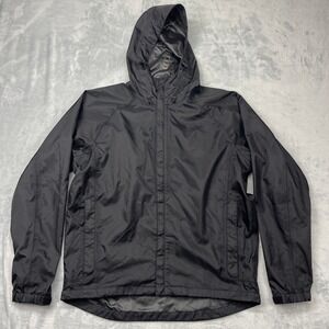 Grundens Technical Gear Hooded Black‎ Windbreaker Jacket Medium Water Resistant